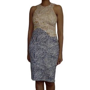 Gold and Navy Patterned Dress - H&M